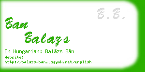 ban balazs business card