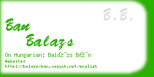 ban balazs business card